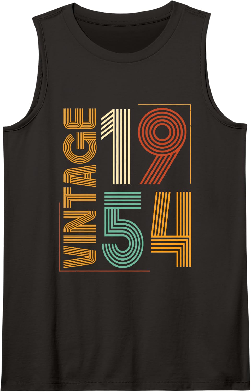 Vintage 1954 Tshirt Men Limited Edition Bday 1954 Birthday Sleeveless Tank Top - Black
