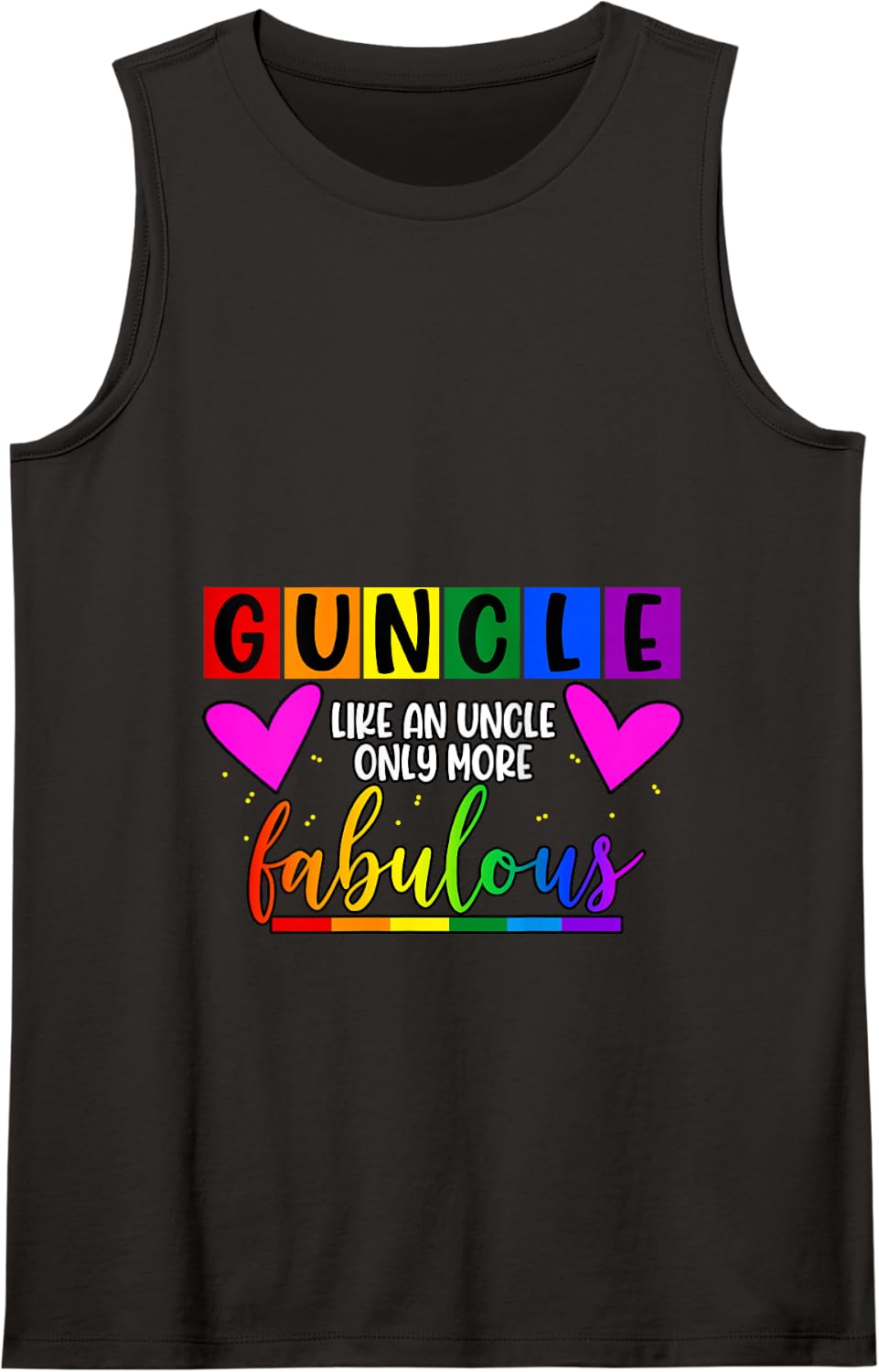 Guncle Like An Uncle Only More Fabulous LGBT Pride Month Tank Top - Black