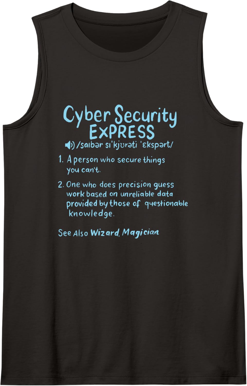 Cyber Security : Cyber Security Definition Sleeveless Tank Top - Black