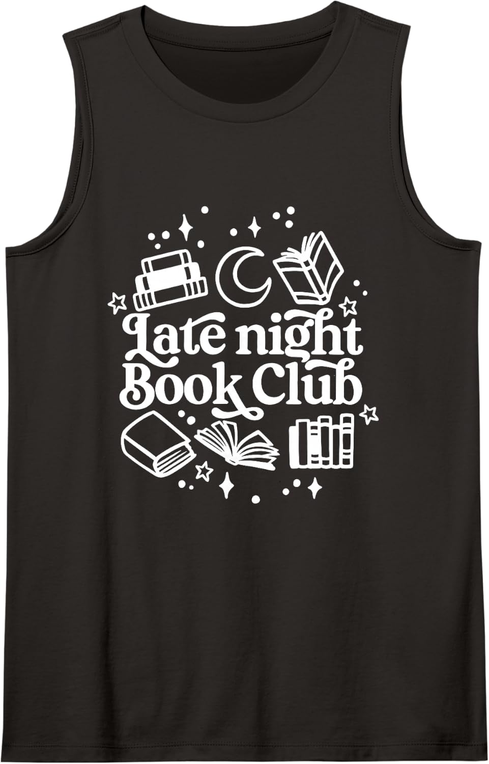 Quote Sleeveless Tank Top - Black