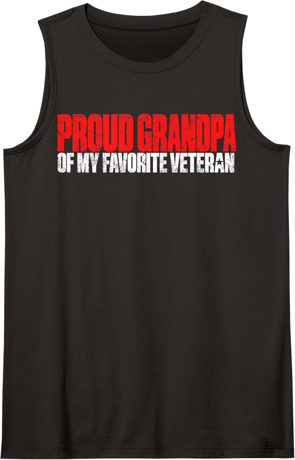 My Favorite Veteran is My Grandson Granddaughter Sleeveless Tank Top - Black