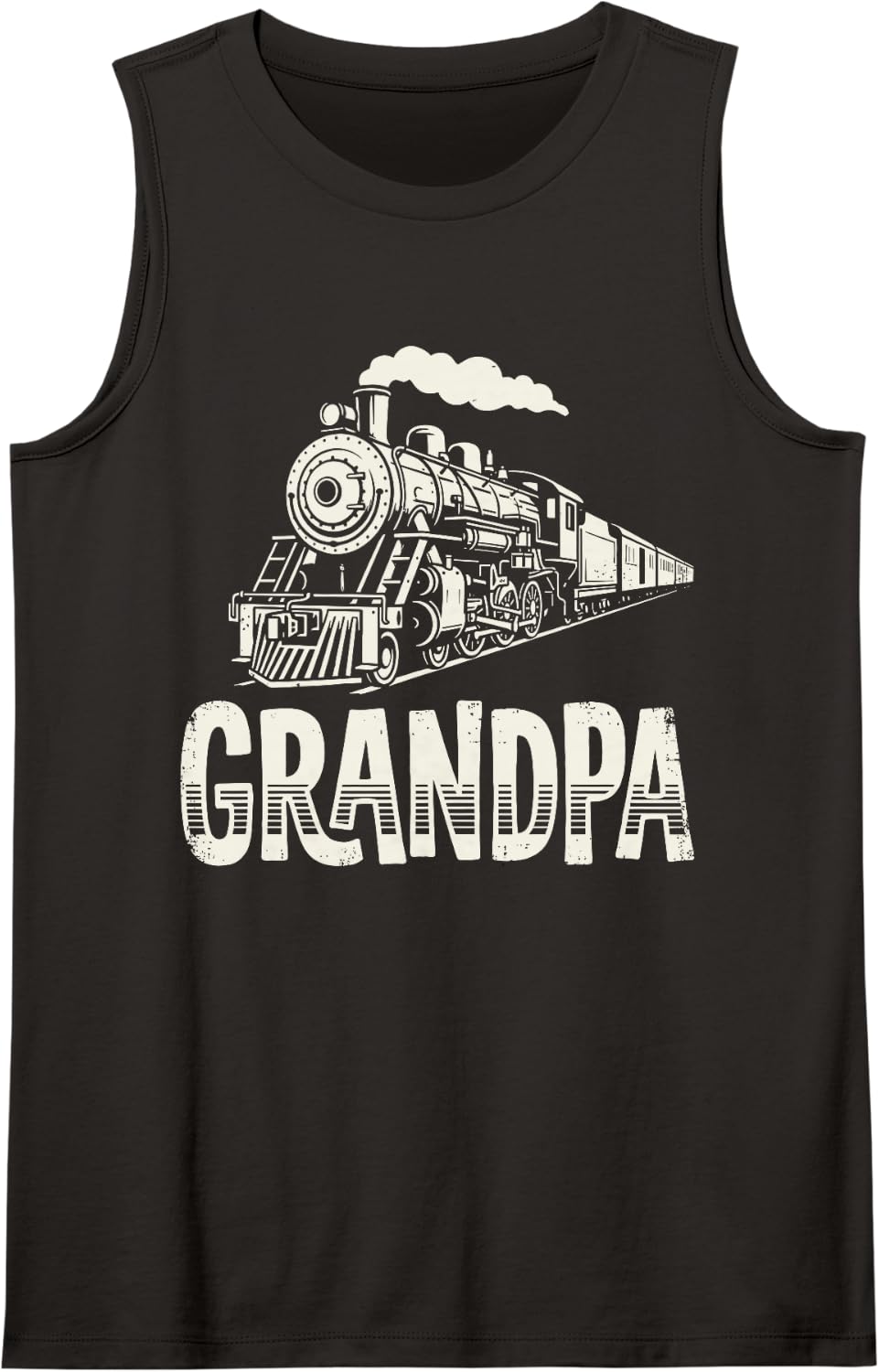 Cool Grandpas Play with Trains Railroad Train Locomotives Tank Top - Black