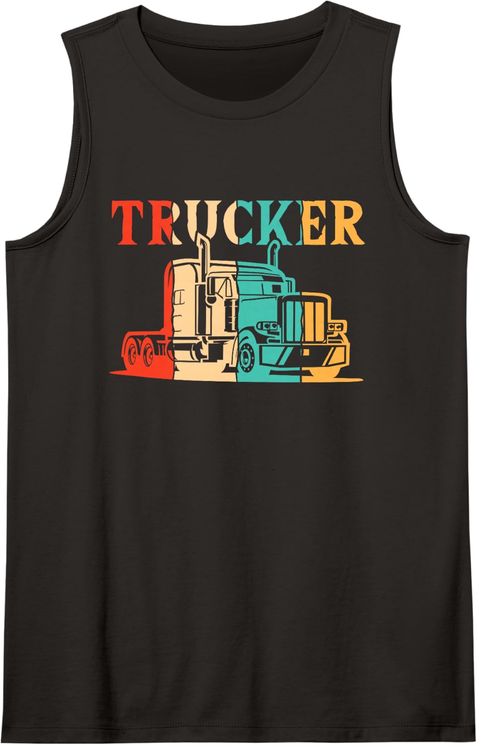 Retro Trucker Legends Truckie Lover Truck Driver Sleeveless Tank Top - Black
