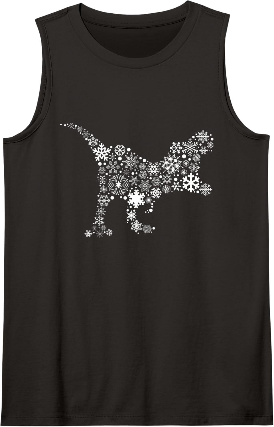 Christmas Dinosaur Tyrannosaurus Rex Snowflake Dino Lover Sleeveless Tank Top - Black