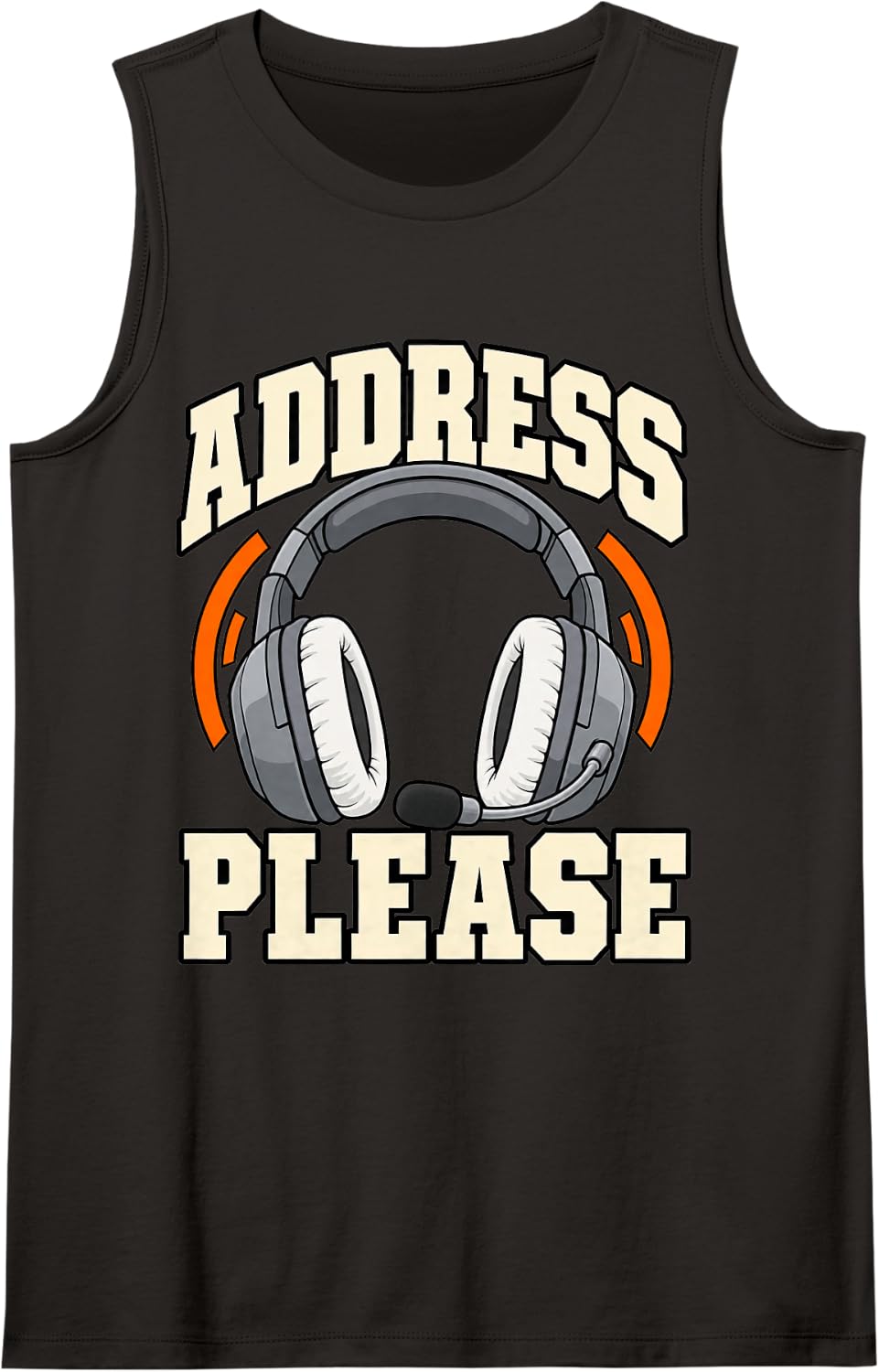 911 Dispatcher Address Please Headset Emergency Dispatch Sleeveless Tank Top - Black