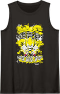 Sonic The Hedgehog Super Sonic Speed! Knuckles & Tails Kanji Sleeveless Tank Top - Black