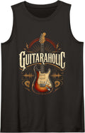 Guitaraholic Electric Guitar Vintage Musician Rock Art Tank Top - Black