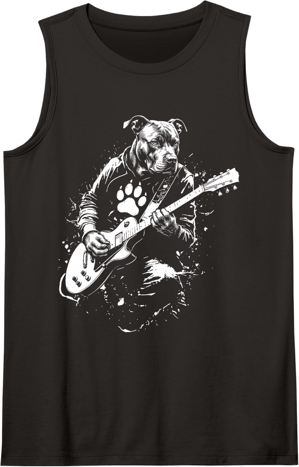 Pitbull Guitar Sleeveless Tank Top - Black