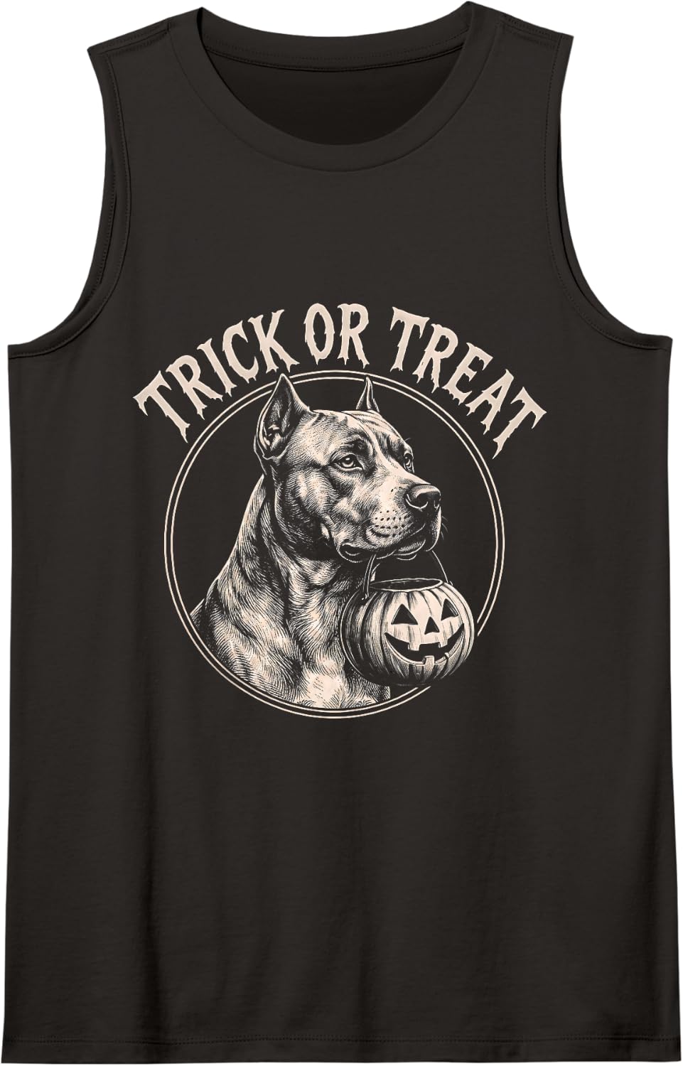 Pitbull Trick Or Treat Sleeveless Tank Top - Black
