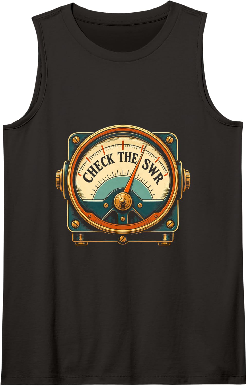 Antenna Tuning and SWR | Ham Radio Design for Operators Sleeveless Tank Top - Black