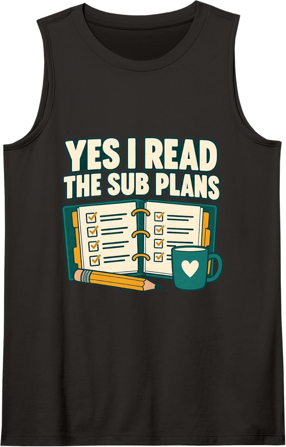 Funny Substitute Teacher Sub Plans Classroom School Gift Sleeveless Tank Top - Black