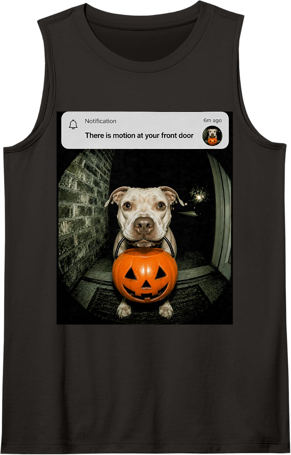 Halloween Pitbull Sleeveless Tank Top - Black