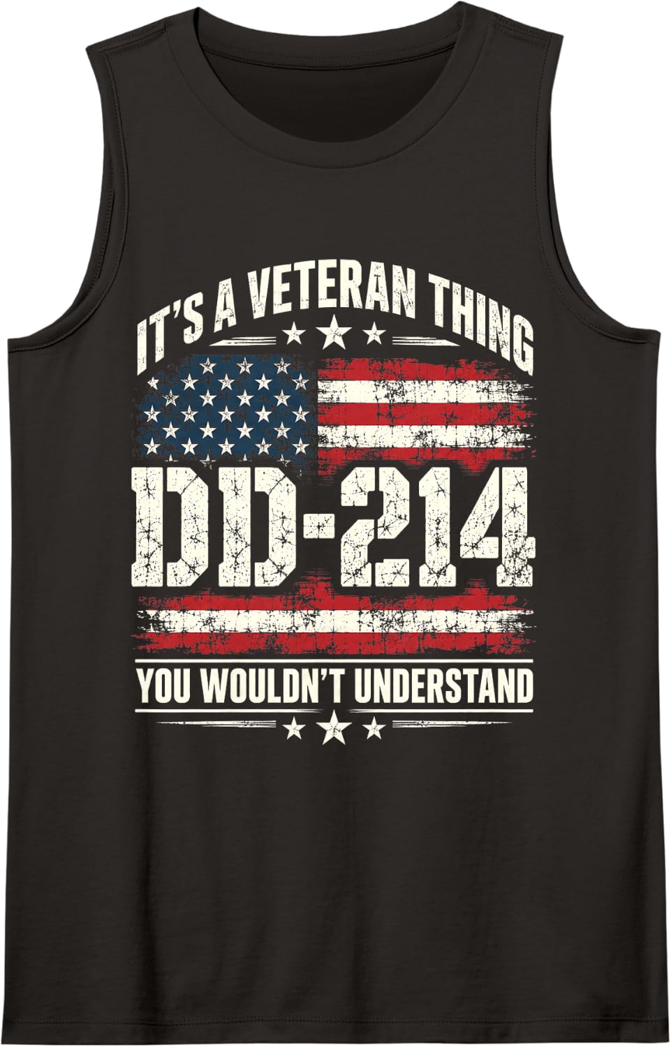 DD-214 It's A Veteran Thing You Wouldn't Understand Sleeveless Tank Top - Black