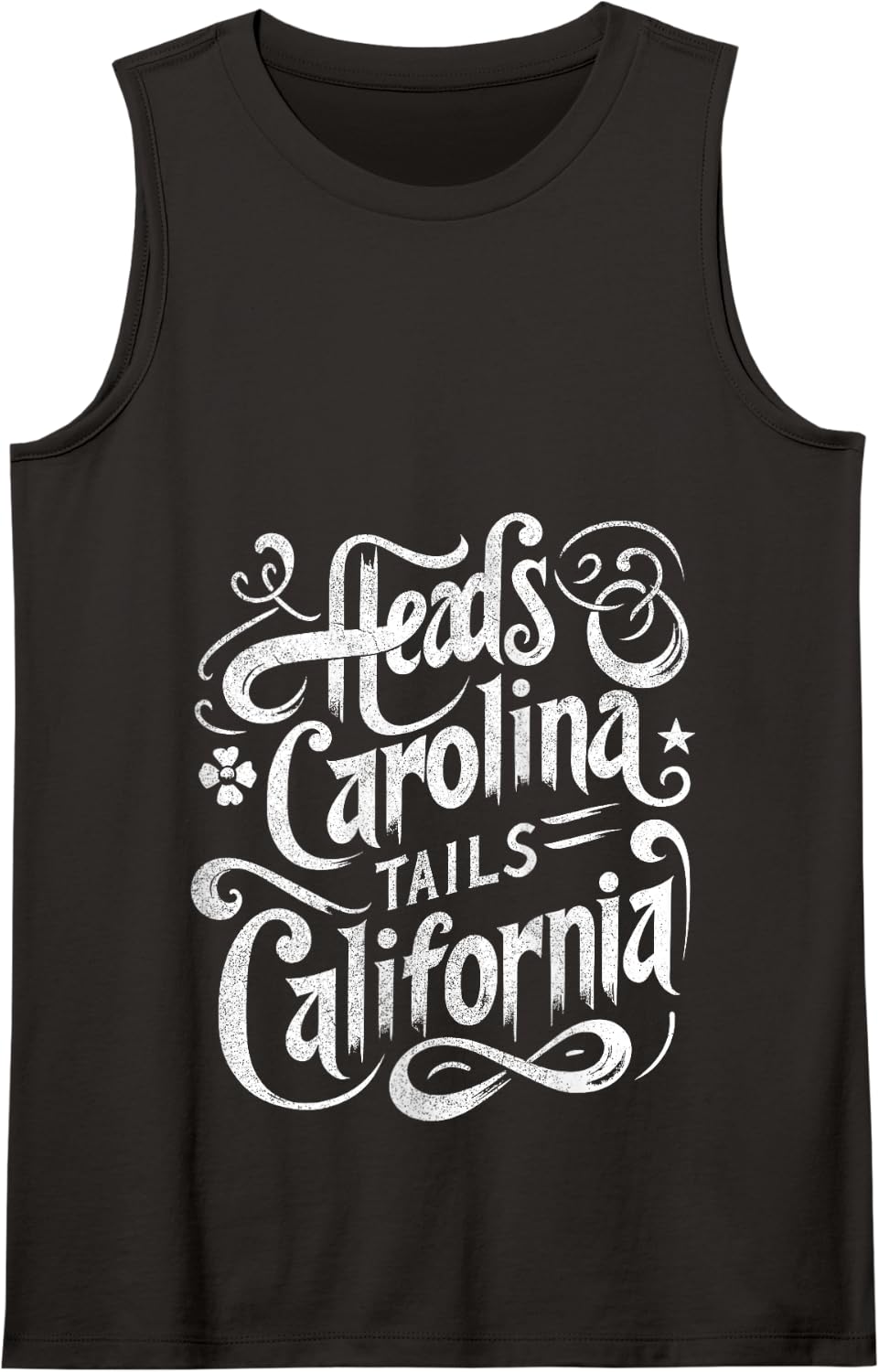 Heads Carolina Tail California Vintage Retro Country Music Tank Top - Black