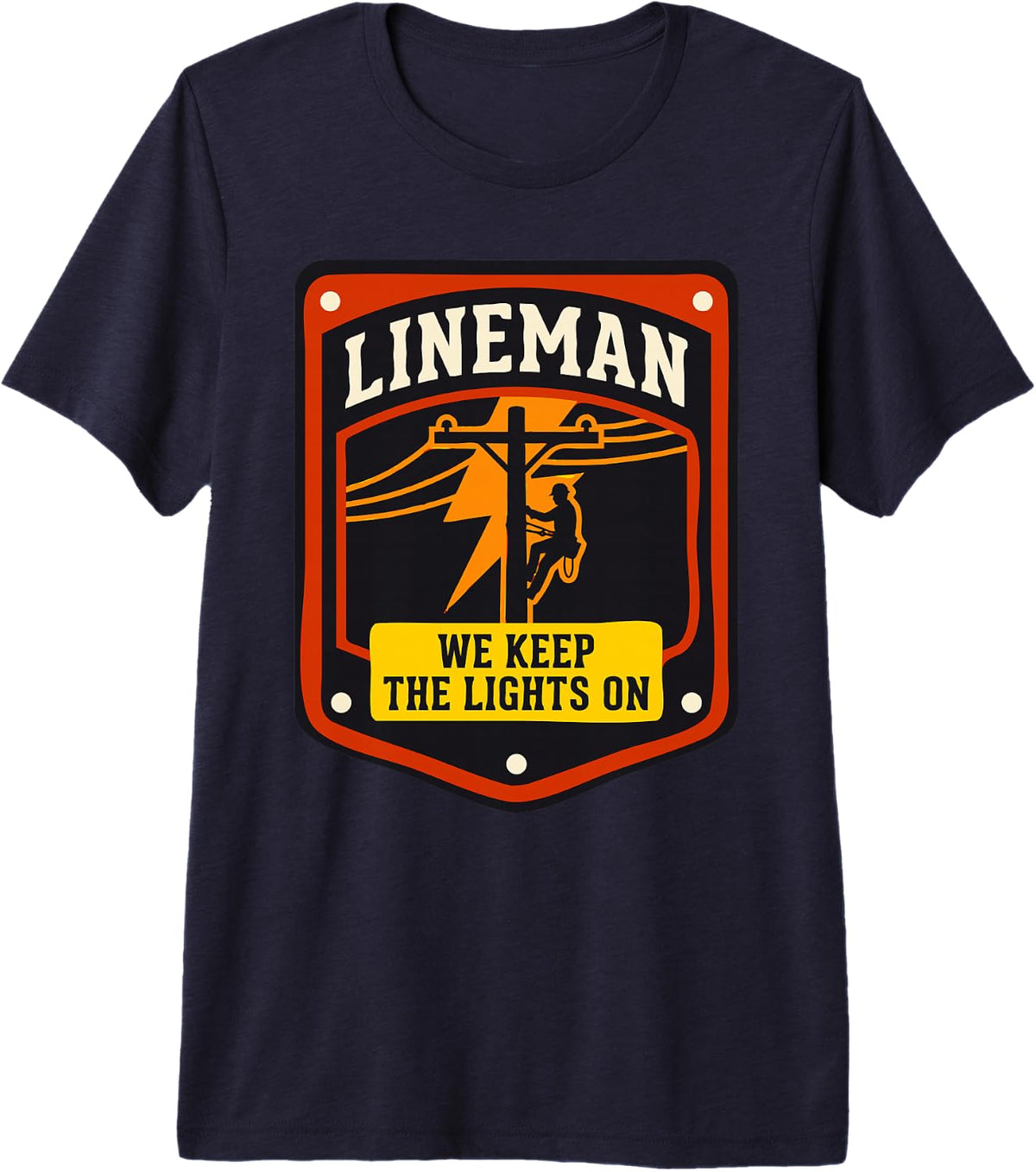 Lineman Gifts for Men Journeyman Lineworker Line Premium Tri-Blend T-Shirt - Navy Blue