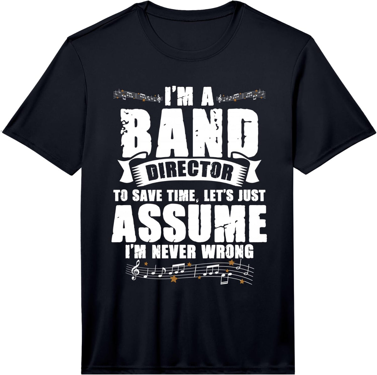 Mens Band Director Music Conductor Performance T-Shirt - Black