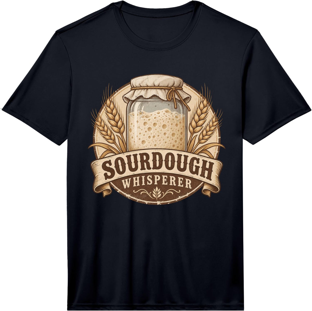 Men's Sourdough Whisperer Shirt Starter Funny Baker Gift Performance T-Shirt - Black