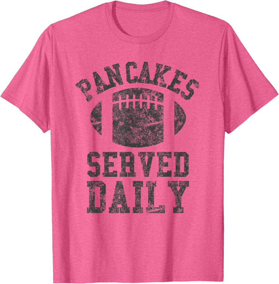 Football Offensive Lineman Pancakes Served Daily Men T-Shirt - Pink Heather