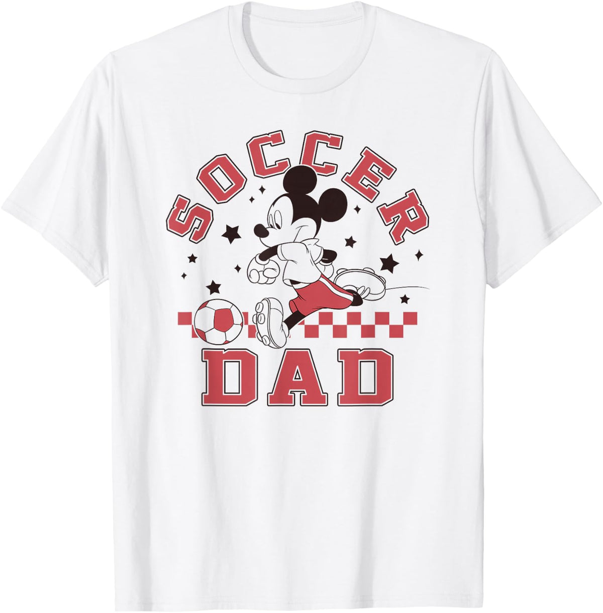 Disney Mickey & Friends Father's Day Soccer Dad Chest Poster T-Shirt - White