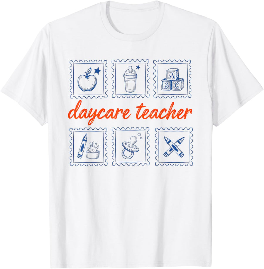 Daycare Teacher Infant Toddler Worker Childcare Babysitting T-Shirt - White