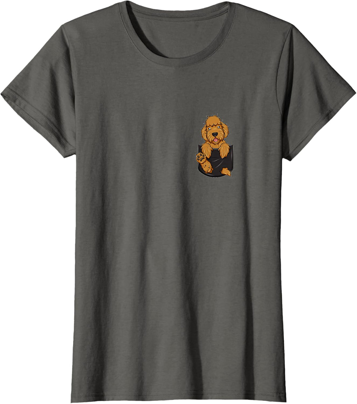 Goldendoodle Doodle Puppy Chest Bag Funny Dogs T-Shirt - Asphalt Grey