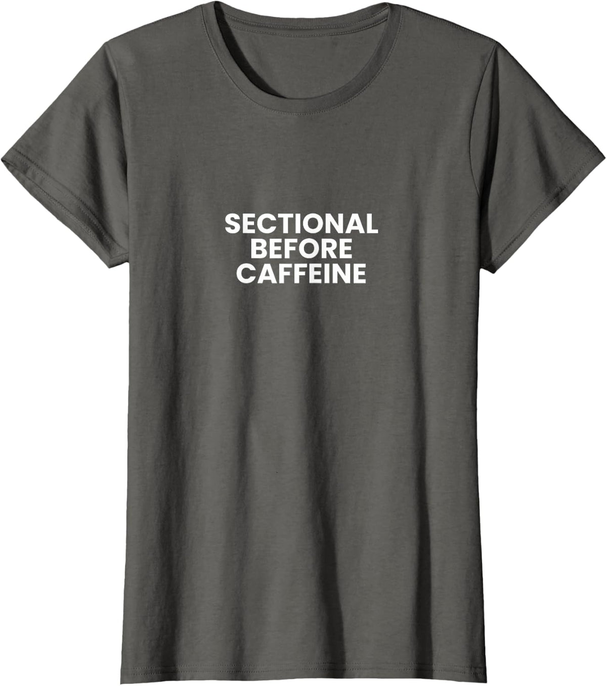 Funny Music Teacher Sectional Before Caffeine T-Shirt - Asphalt Grey