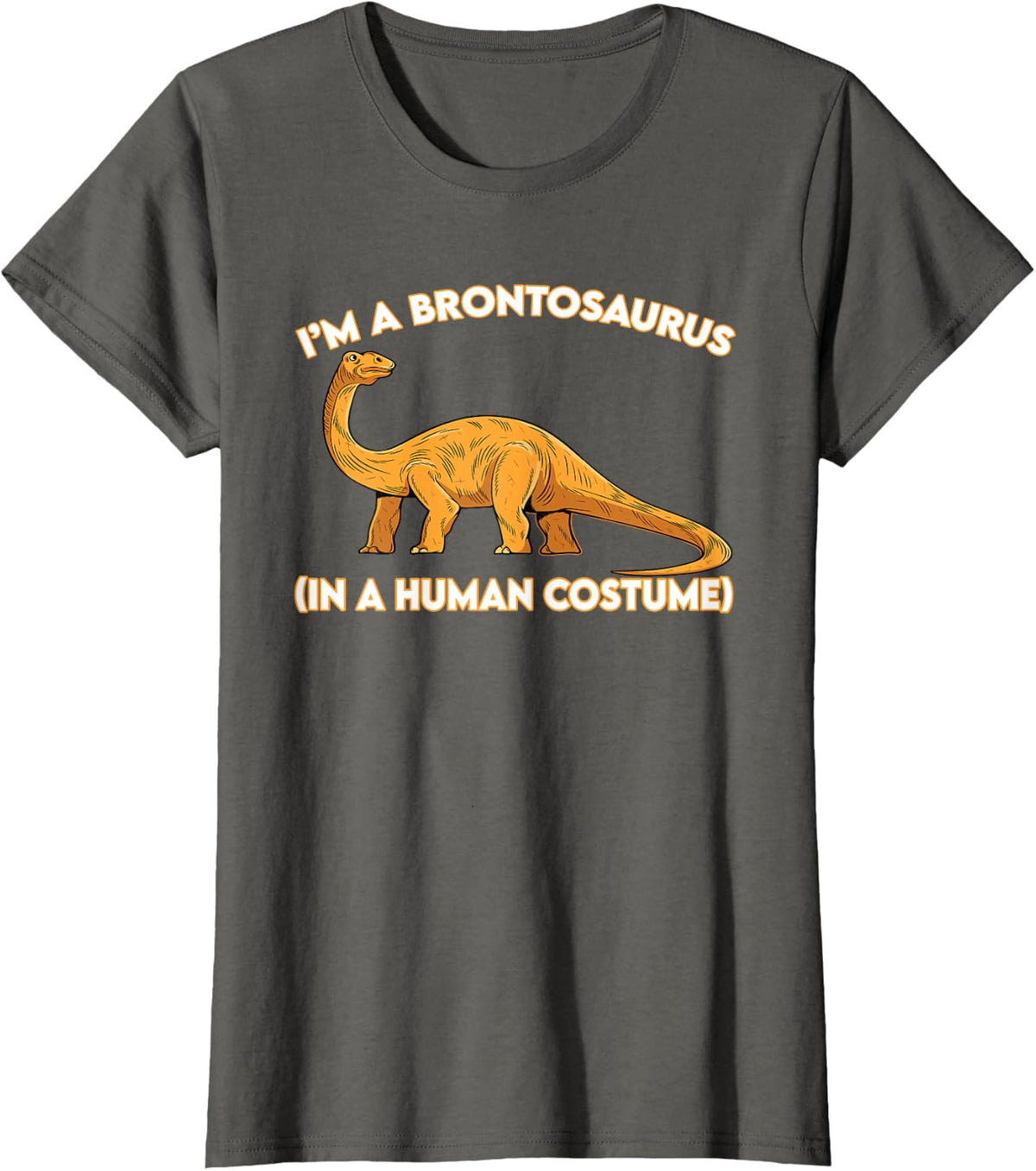 Brontosaurus Costume Design Dinosaur T-Shirt Tee for Primeval Creatures Fans - Asphalt Grey