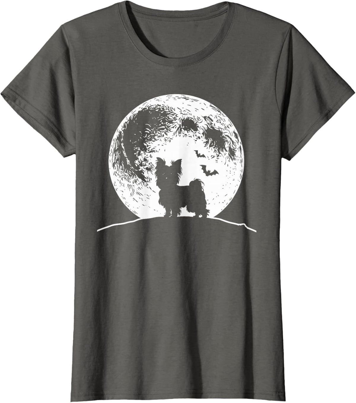 Chihuahua Halloween Moon Bats T-Shirt - Asphalt Grey