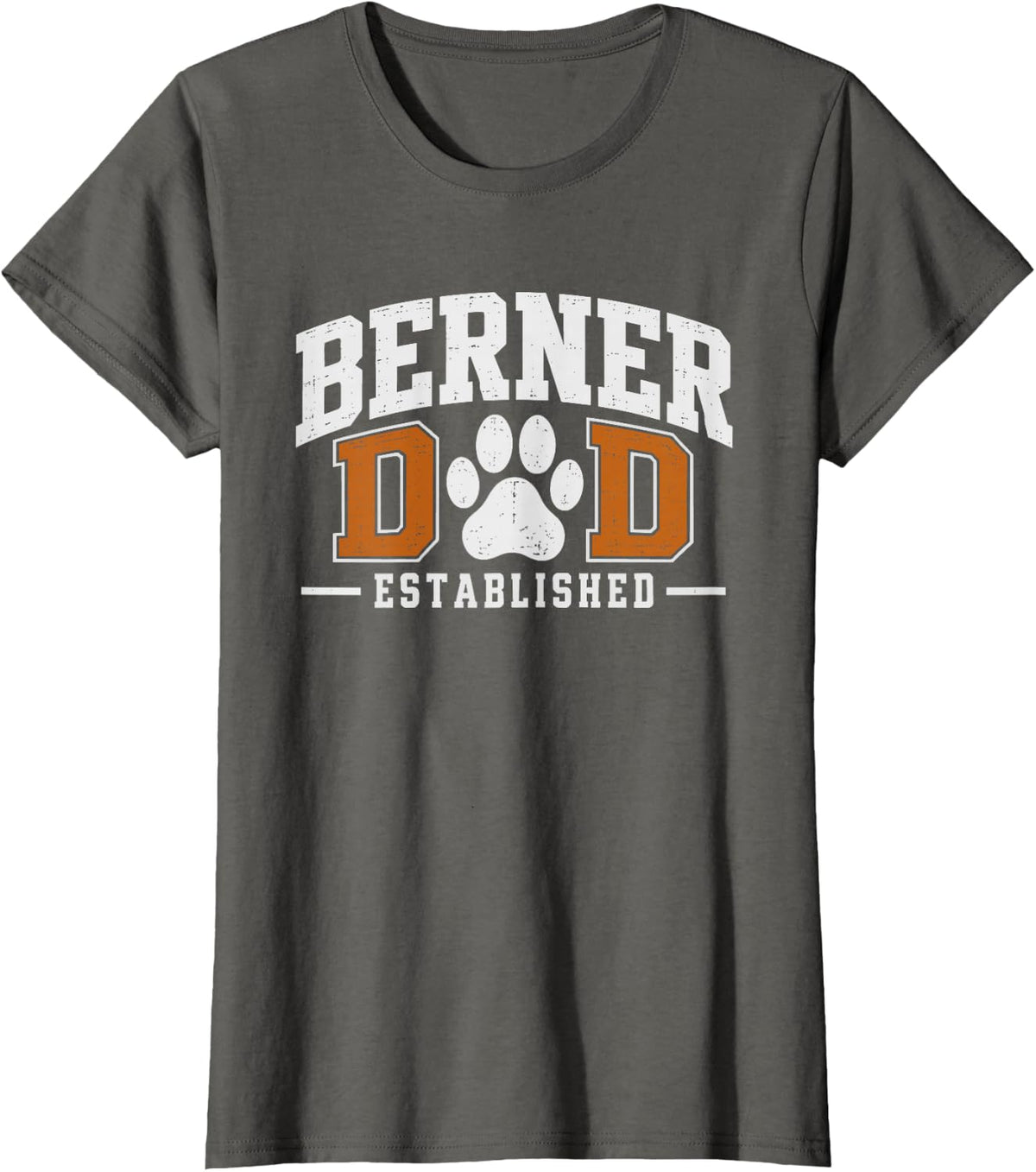 Bernese Mountain Dog Dad Established Vintage Typography Men T-Shirt - Asphalt Grey