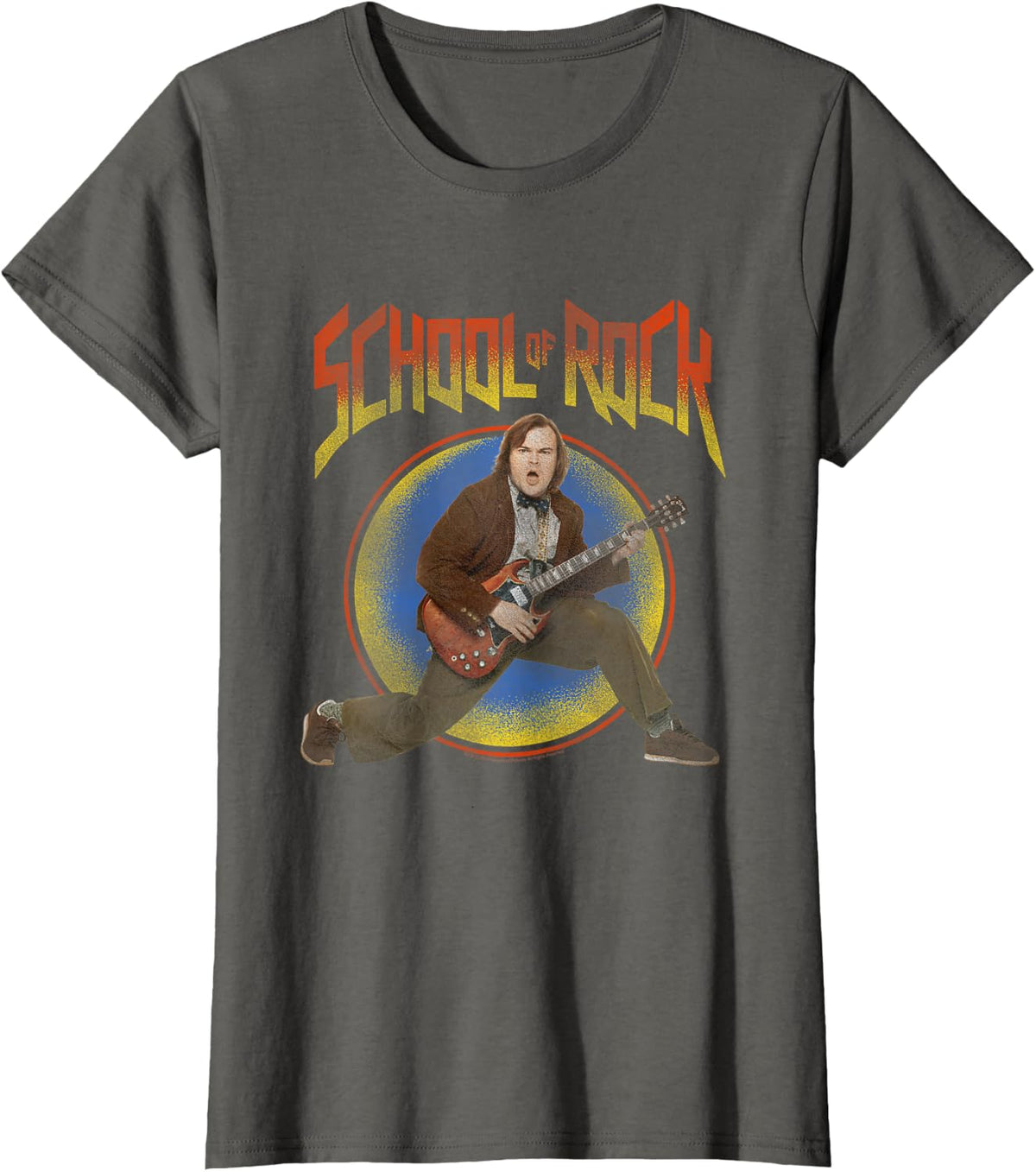 School of Rock Distressed Colorful Edit T-Shirt - Asphalt Grey