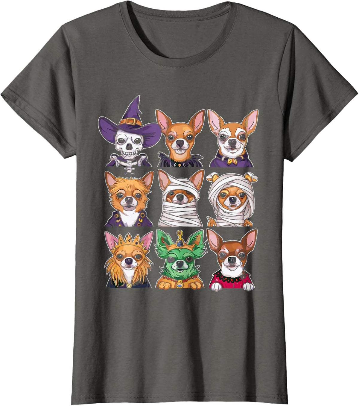 Halloween Chihuahua Costume Dog T-Shirt - Asphalt Grey