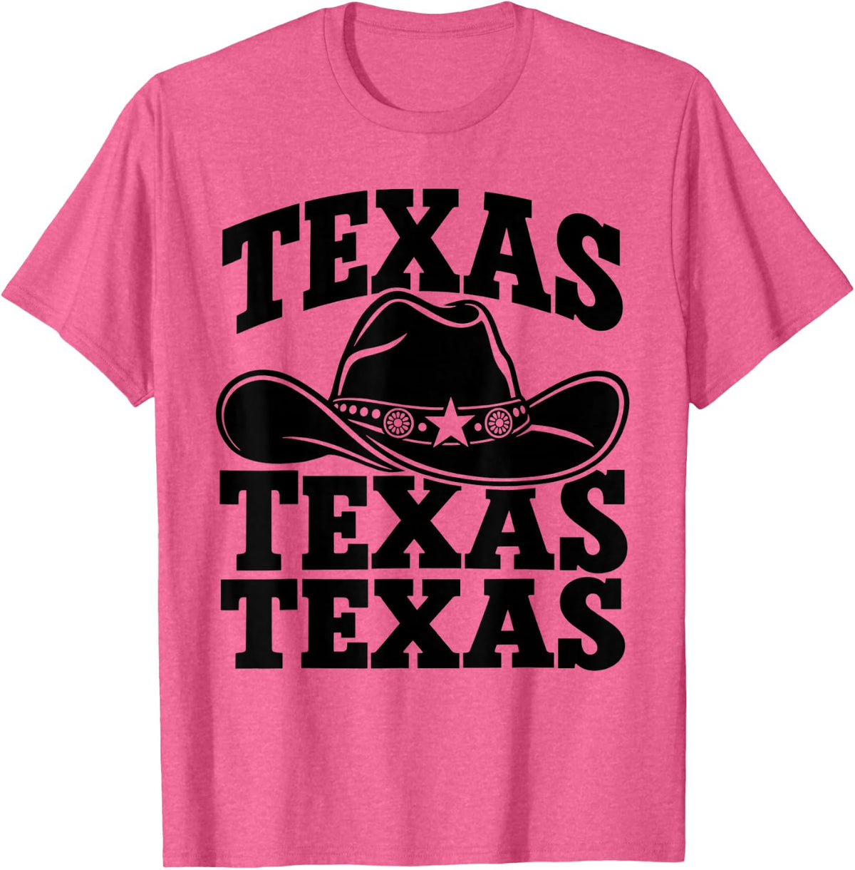 Texas Cowboy Hat Southern Western Girl Country Rodeo Cowgirl T-Shirt - Pink Heather