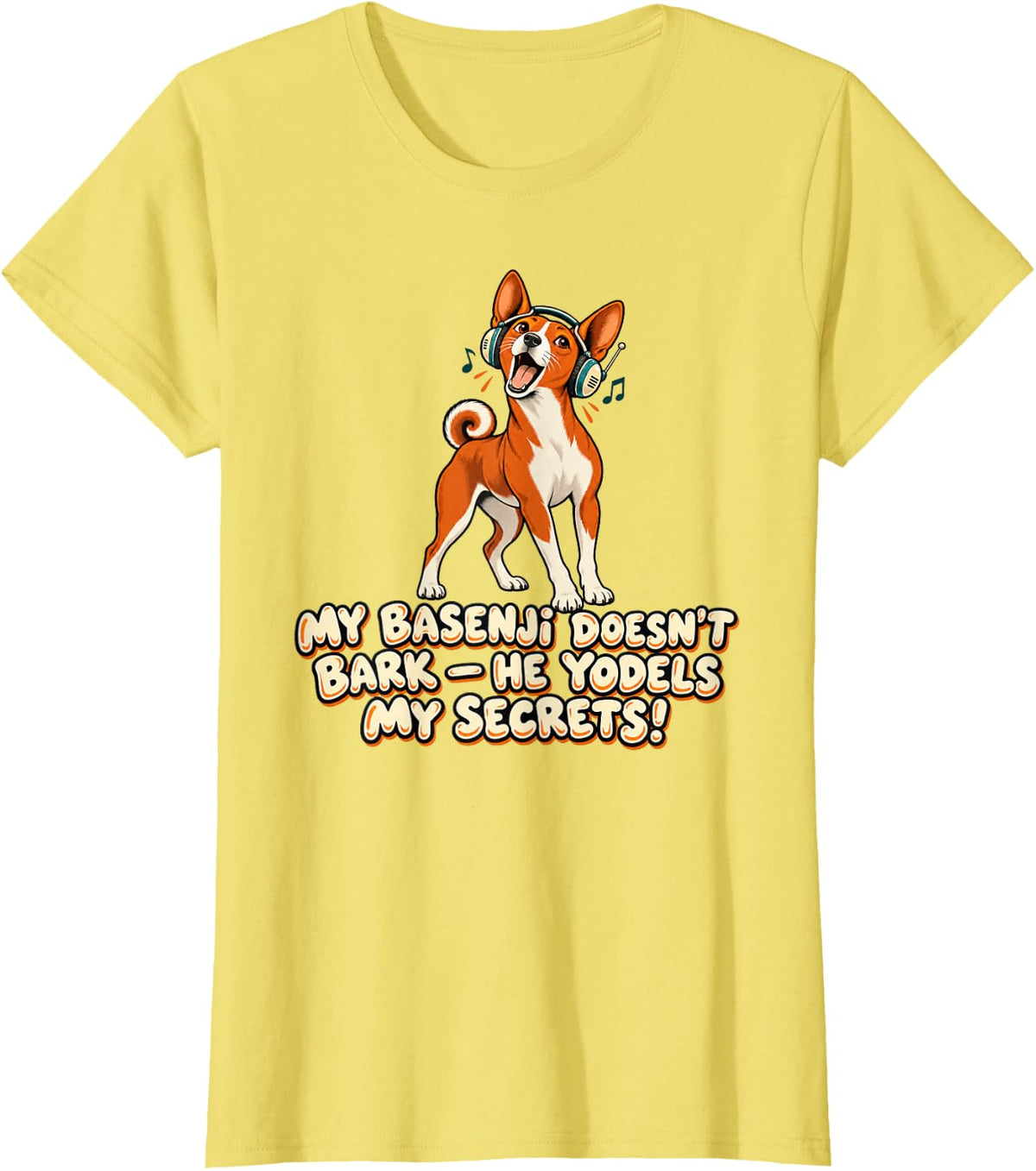 Funny Basenji Owner Gift Cute Dog Humor T-Shirt - Lemon Yellow
