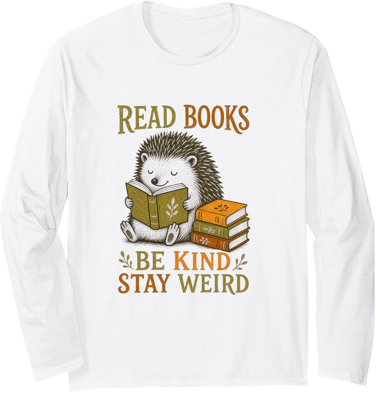 Bookworm Long Sleeve T-Shirt - Adult Unisex White