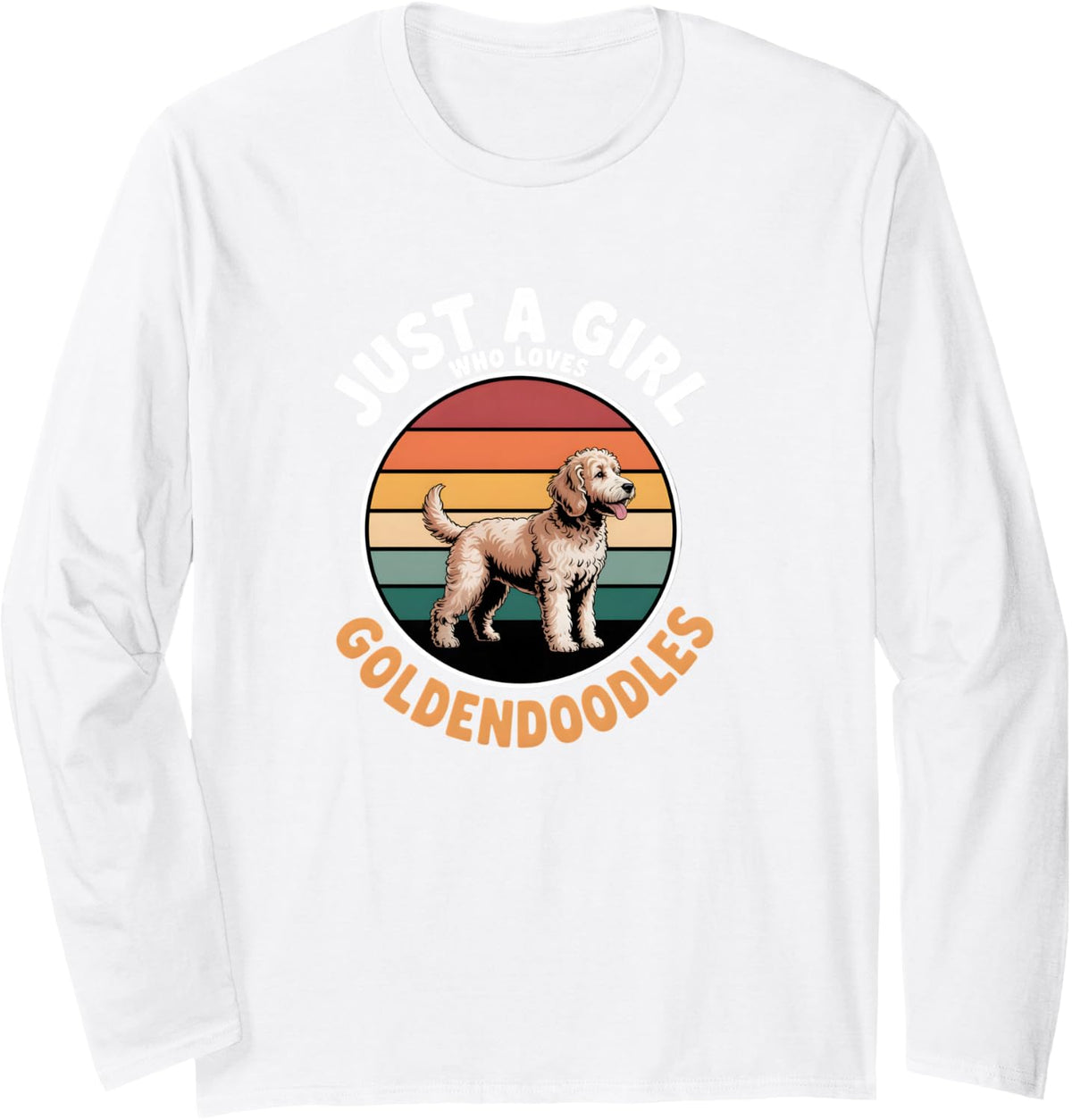 Girls Goldendoodle Long Sleeve T-Shirt - Adult Unisex White