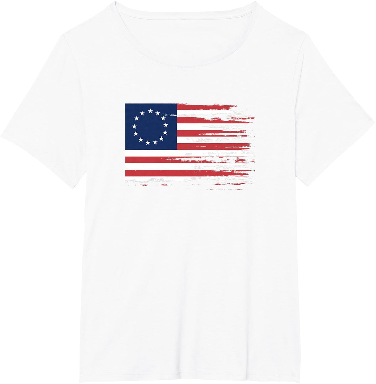 4th of July Patriotic Betsy Ross battle flag 13 colonies T-Shirt - White