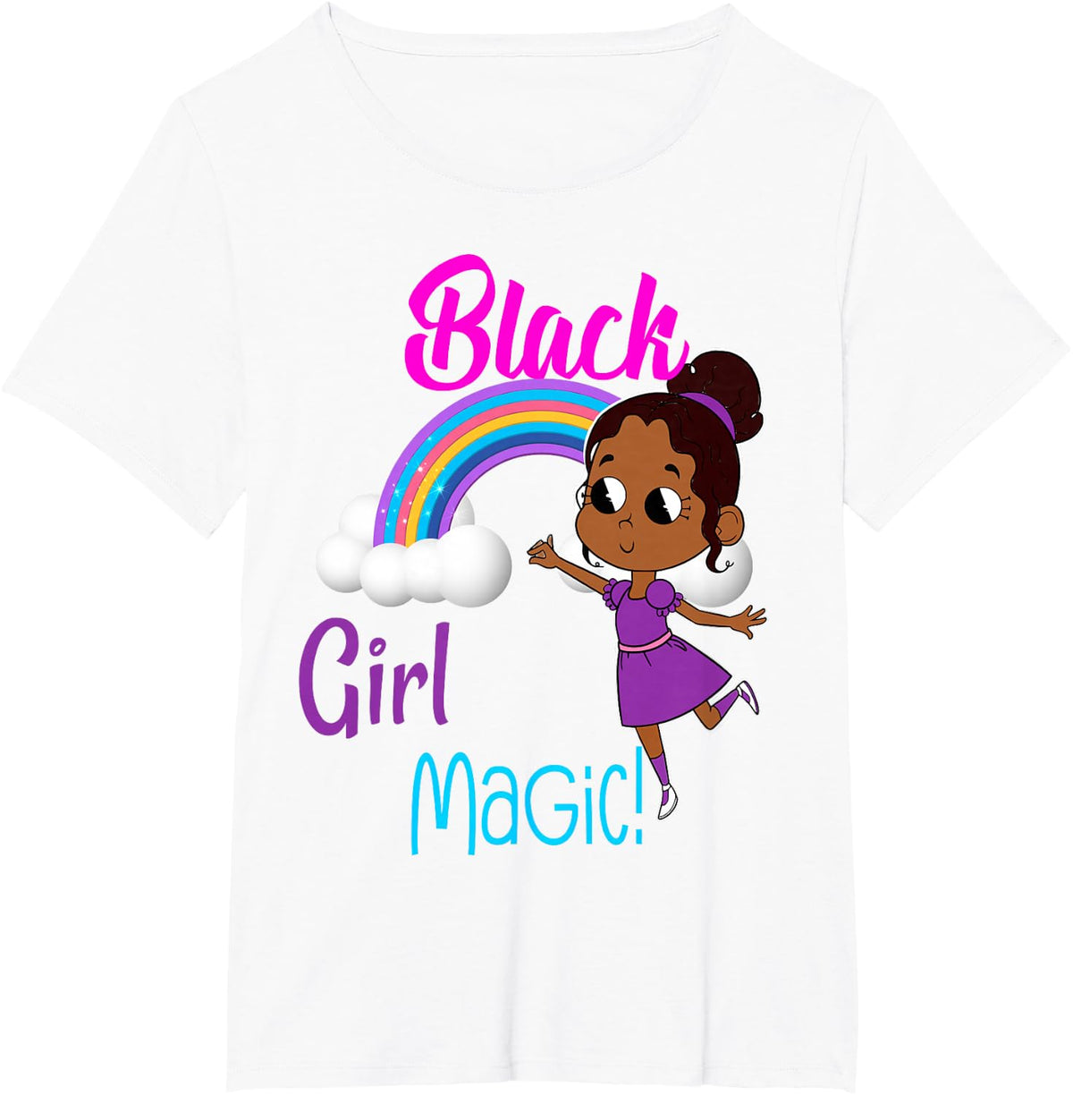 Black Girl Magic Melanin Pride African American T-Shirt - White