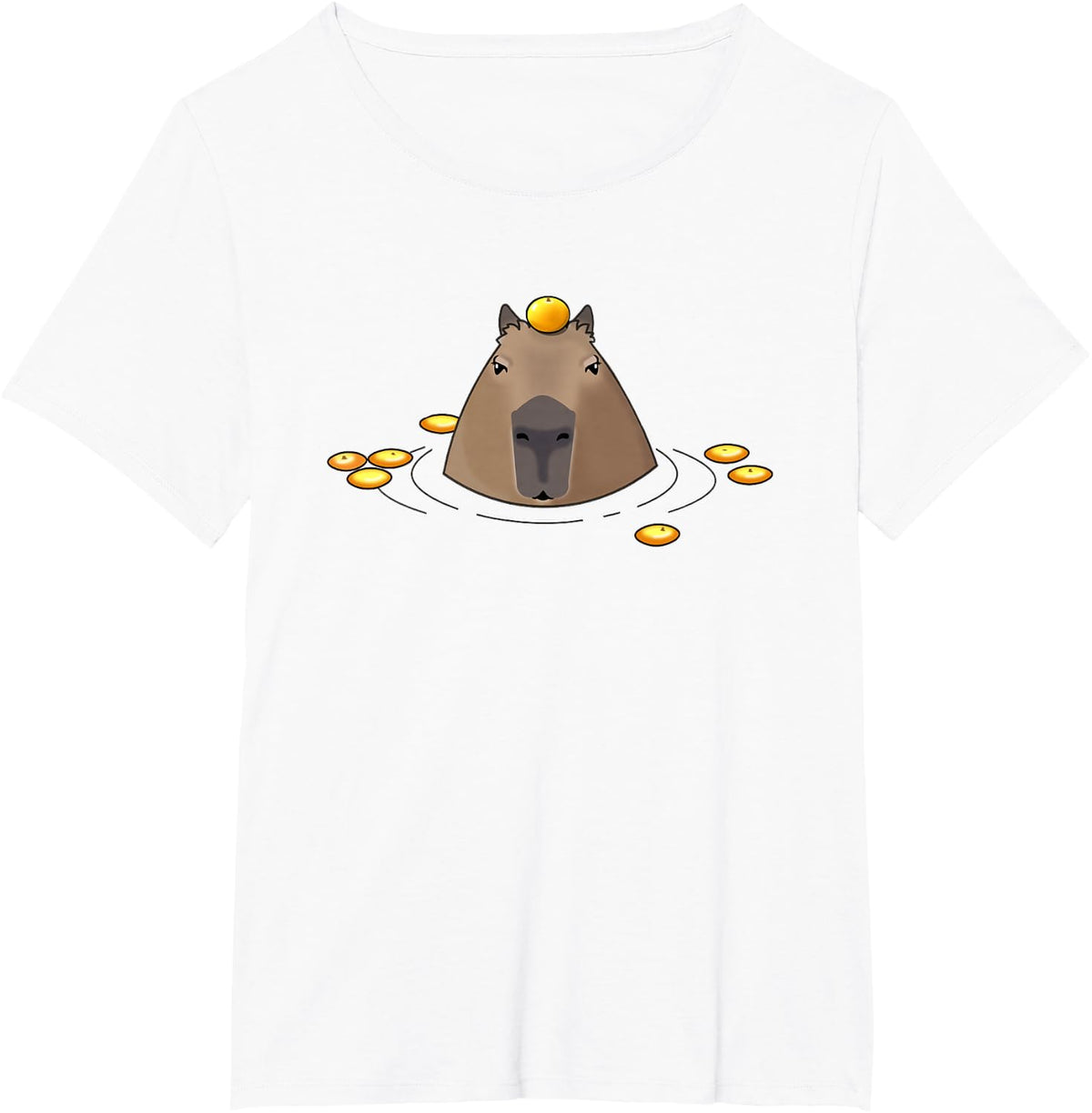 Mens Womens Kids Girls Chill Oranges Meme Lover Capybara T-Shirt - White