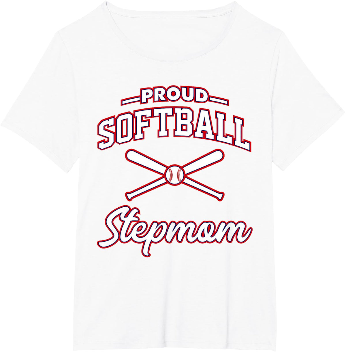 Proud Softball Stepmom T-Shirt - White