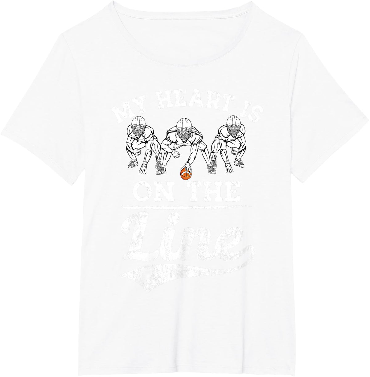 Vintage Offensive Lineman Football Blocking Trench Graphic T-Shirt - White