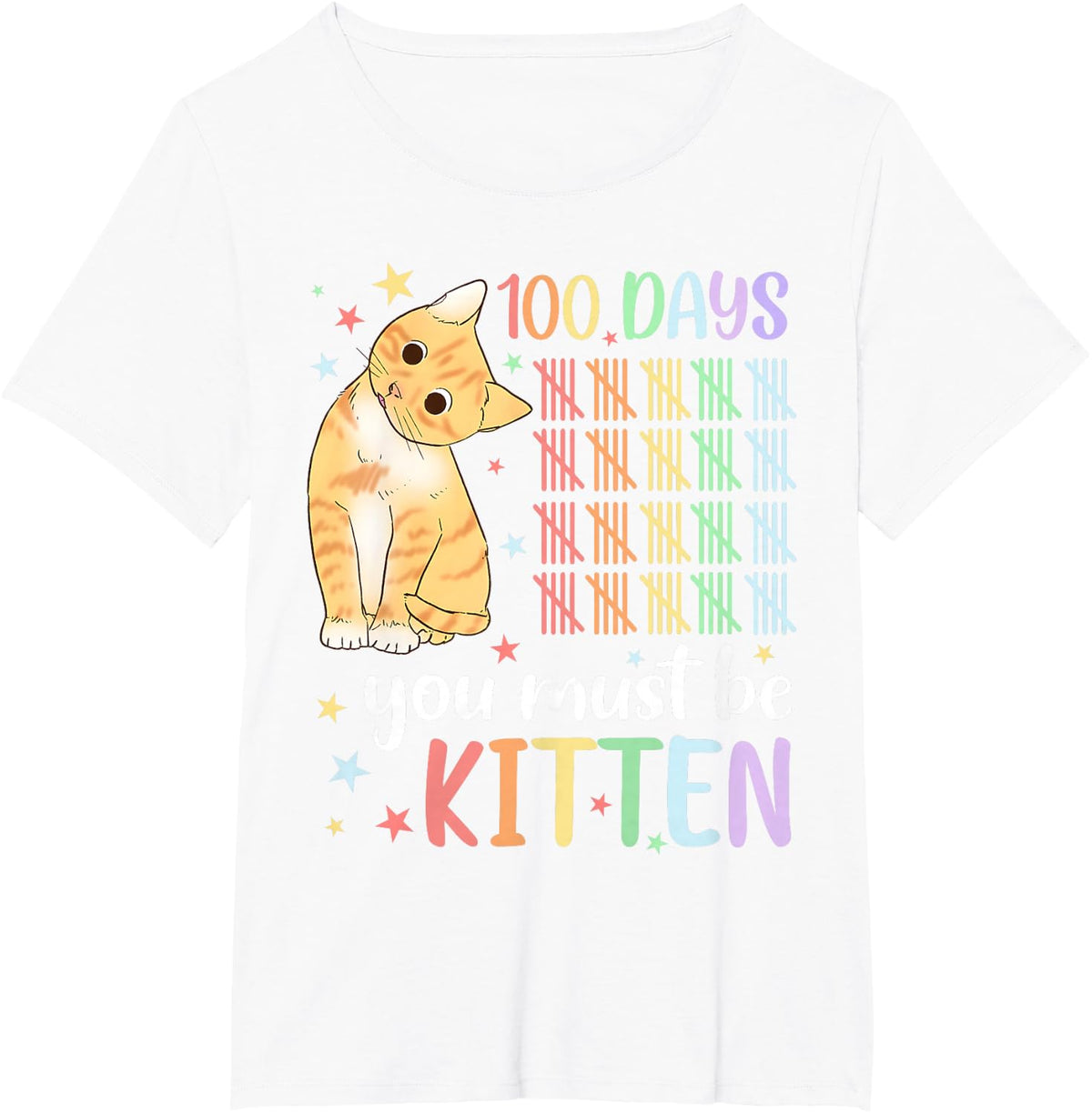 100th Day Of School Cat You Must Be Kitten Student Kids T-Shirt - White