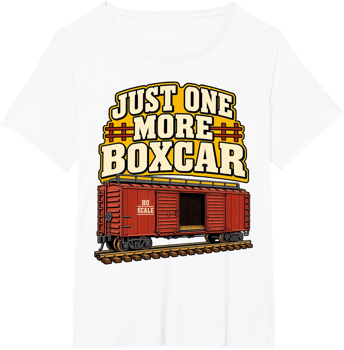 Model Train Just One More Boxcar Funny Railroad Hobby T-Shirt - White