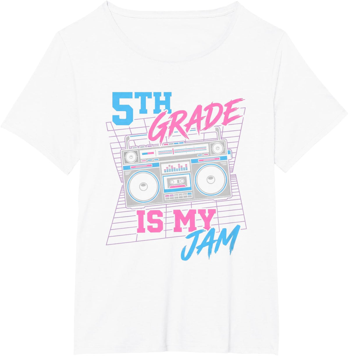 5TH Grade is My Jam Retro Back to School Boombox T-Shirt - White