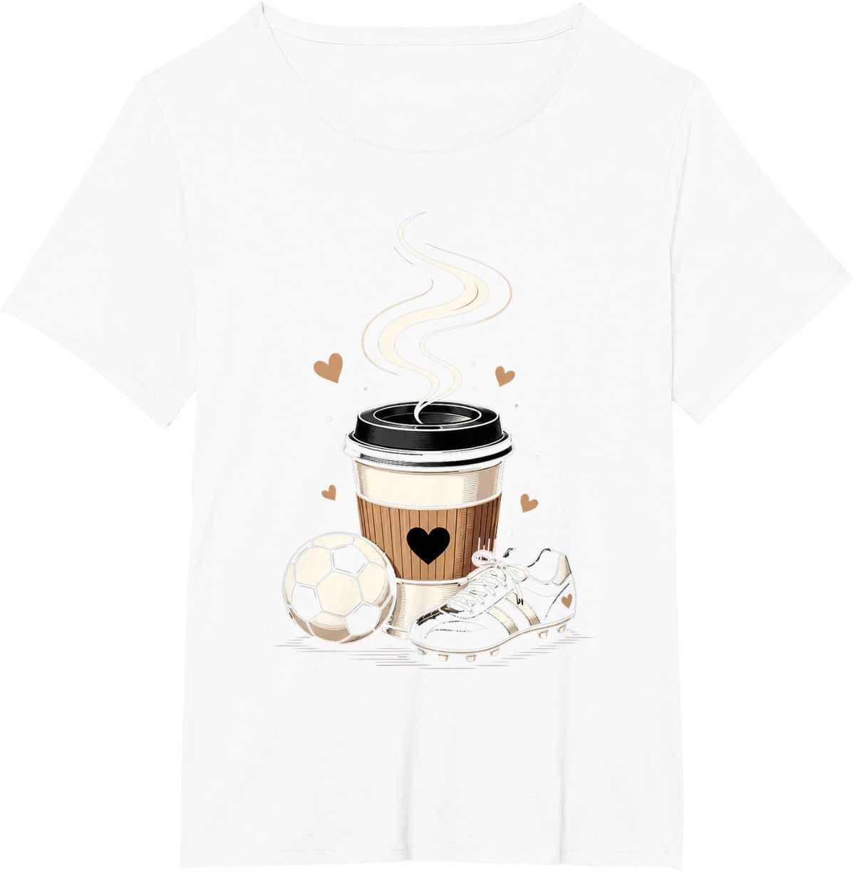 Soccer Coffee Ball Cleat Gift for Mom Dad Kids Family Lovers T-Shirt - White