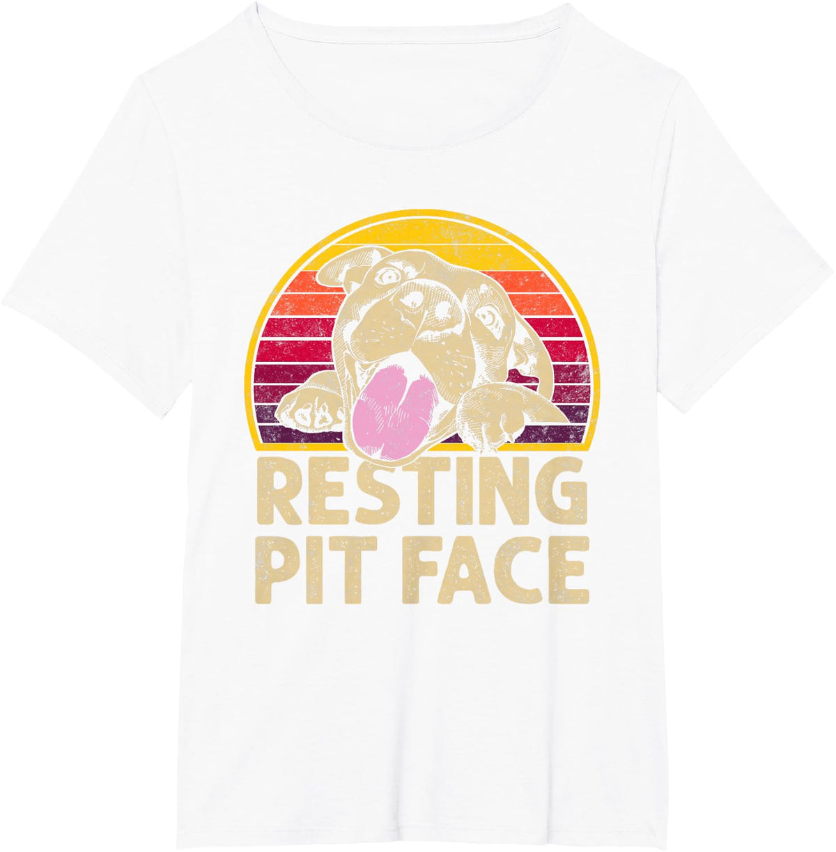 Dog Pitbull Resting Pit Face Funny gift For Pitbull Lovers T-Shirt - White