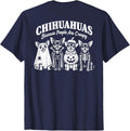 (On Back) Chihuahuas Because People are Creepy Halloween Dog T-Shirt - Navy Blue