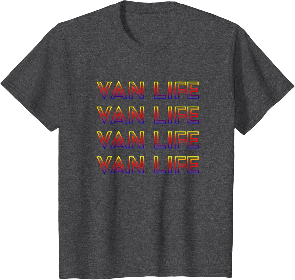 Van life rainbow retro T-Shirt - Dark Heather Grey