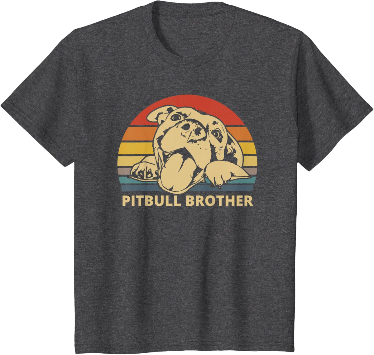 Pitbull Brother, matching Pitbull, Pittie, Pibble family T-Shirt - Dark Heather Grey