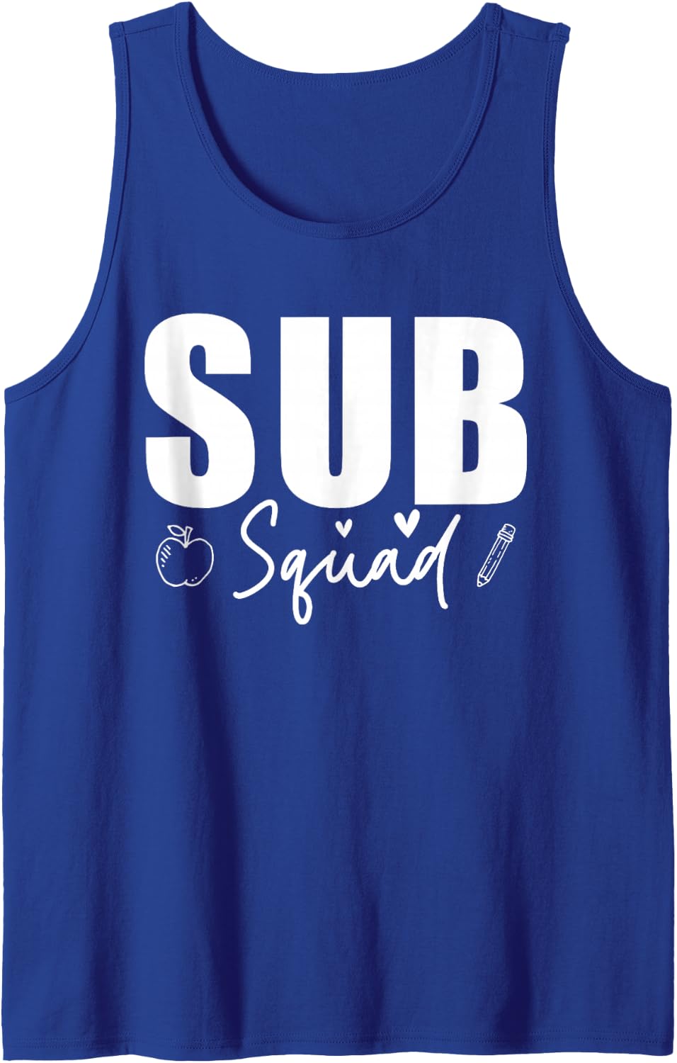SUB Squad Substitute SUB Teacher Sleeveless Tank Top - Royal Blue
