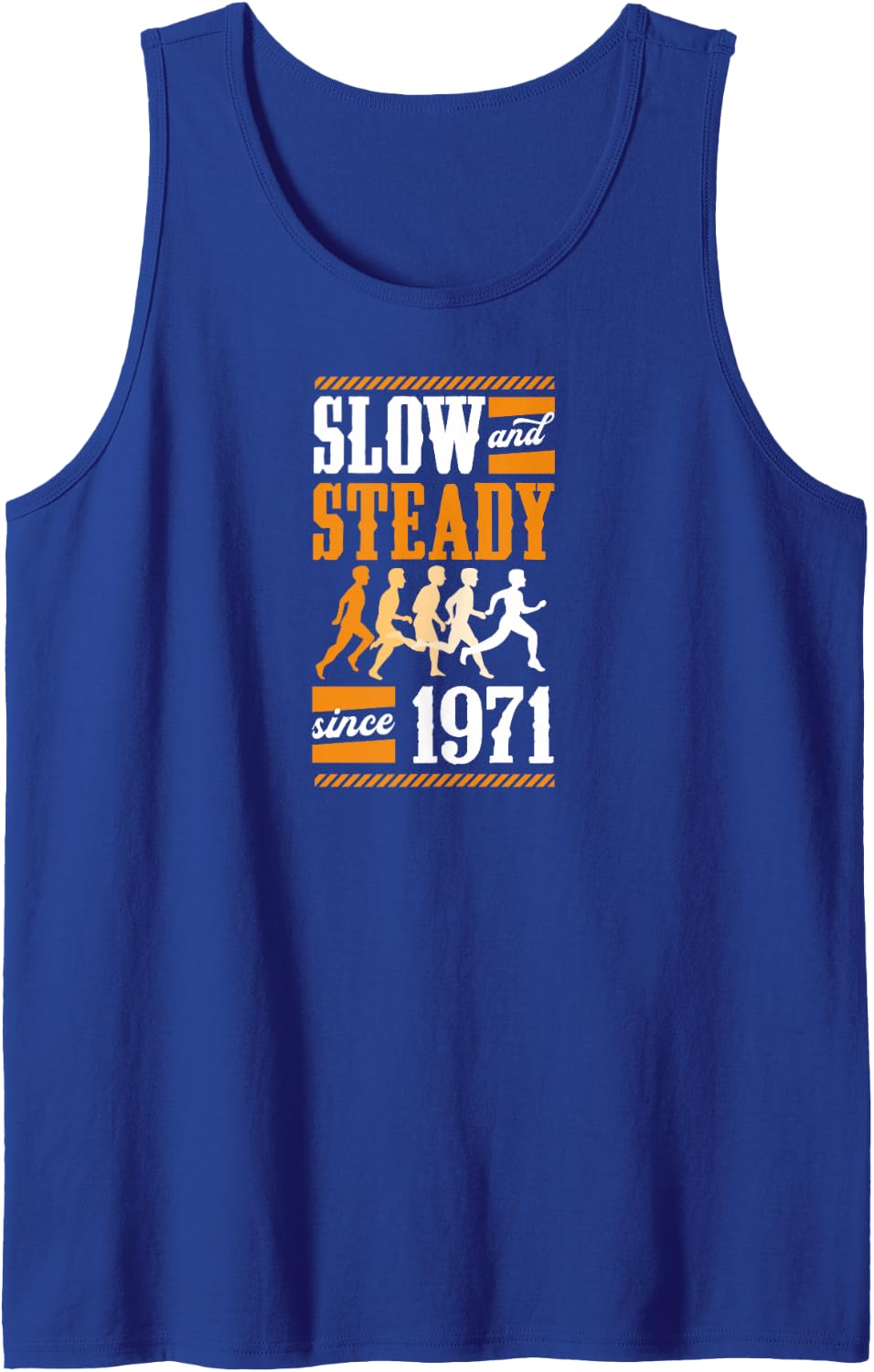 Slow and Steady Since 1971 Birthday Year Cross Country Sleeveless Tank Top - Royal Blue